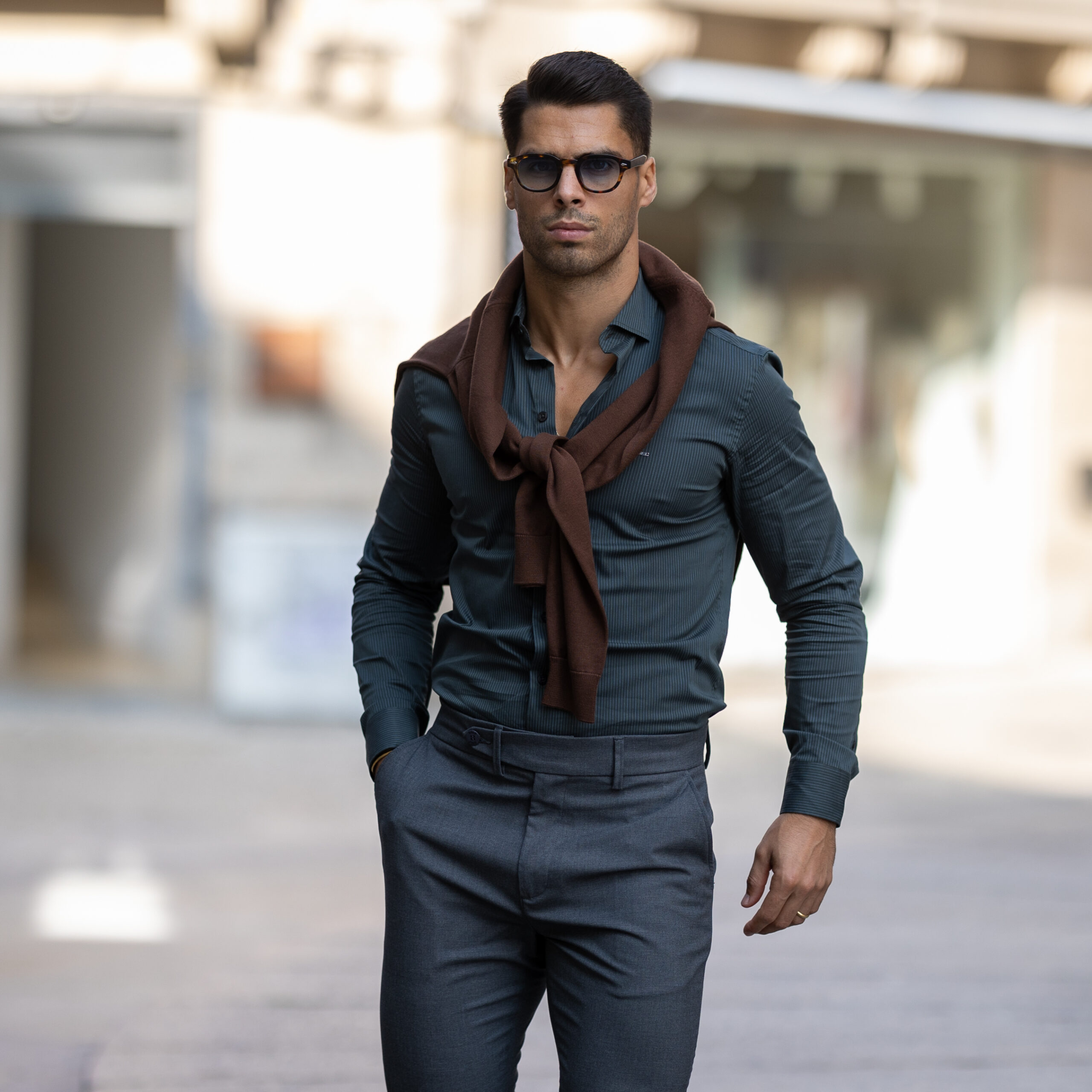 Camisa Italiana Verde Risca Zolf - Image 2